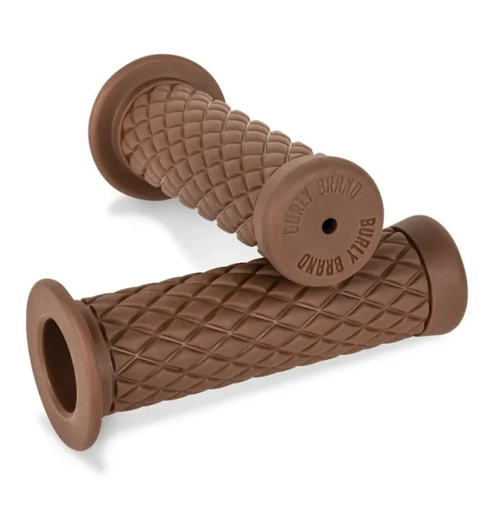 Burly Brand Rubber Diamondback Grips 7/8in – Brown
