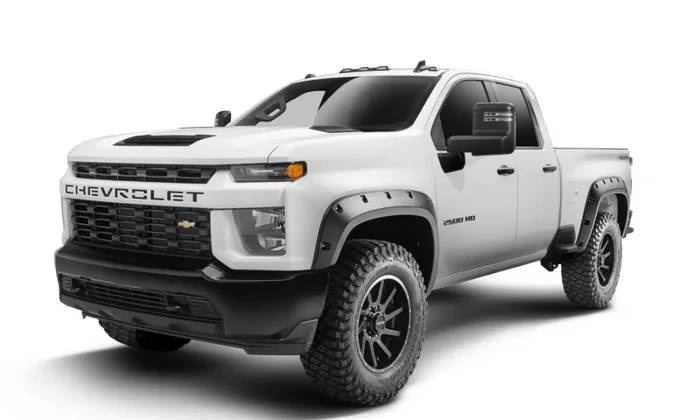 Bushwacker 19-21 Chevrolet Silverado 2500 / 3500 HD (Excl. Dually) Forge Style Flares 4pc – Black