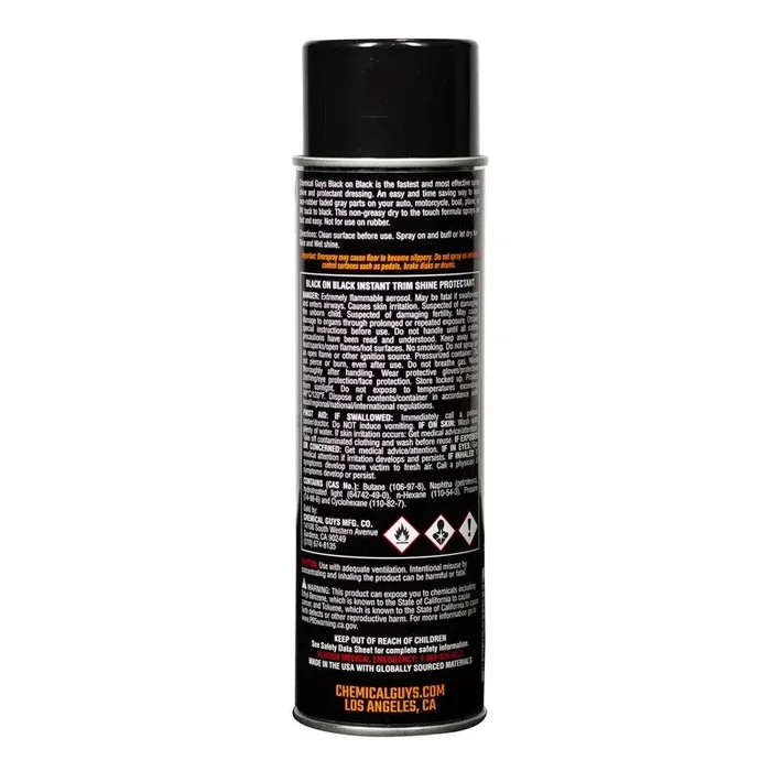 Chemical Guys Black on Black Instant Trim Shine Spray Dressing – 11oz