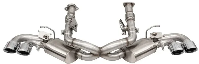 Corsa 20-25 Corvette C8 3in Valved Cat-Back 4.5in Pol Quad Tips Fits Factory Perf Exhaust DeletesAFM