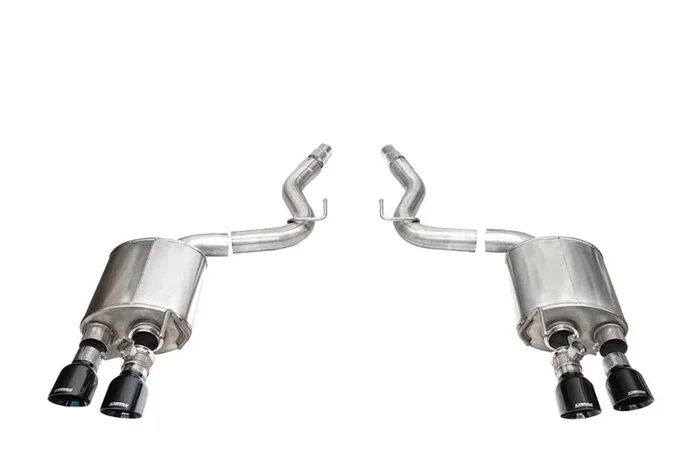 Corsa 24+ Ford Mustang Dark Horse 5.0L 3in Dual Rear Axle-Back w/Twin 4.5in Black PVD Slash Tips