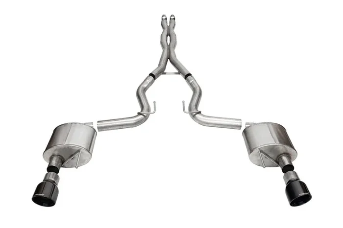 Corsa 24+ Ford Mustang GT Xtreme Cat-Back Ex. Sys. 3.0in Dual Rear Exit w/4.5in Black PVD Pro Tips