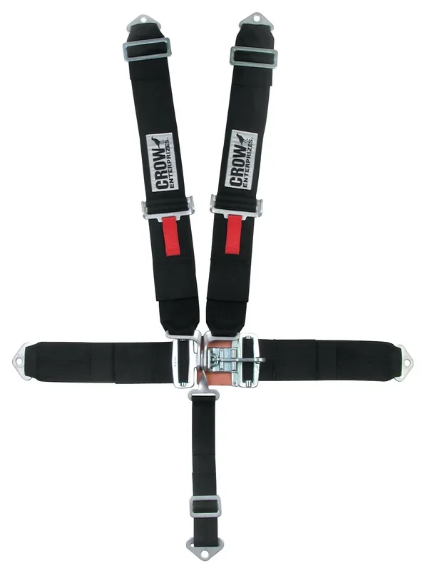 Crow Safety Gear 5-Pt Harness Big Latch Blk Bolt In Pull Down