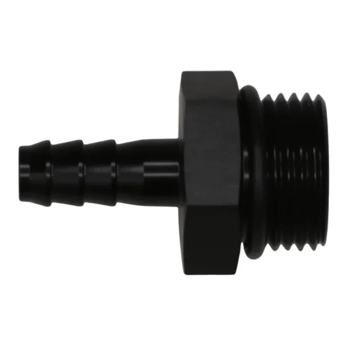 DeatschWerks 10AN ORB Male to 5/16in Male Triple Barb Fitting (Incl O-Ring) – Anodized Matte Black0.05 lb