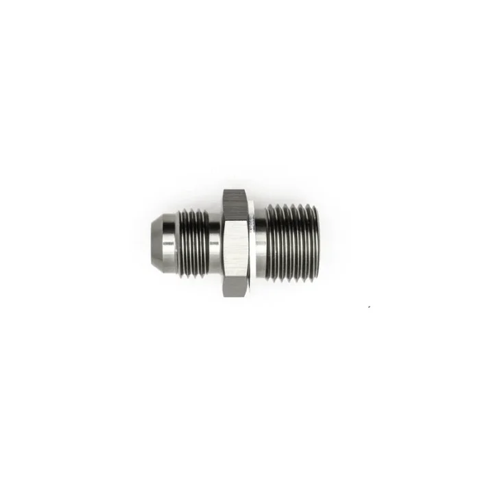 DeatschWerks 6AN Male Flare to M16 X 1.5 Male Metric Adapter (Incl Washer) – Anodized Matte Black