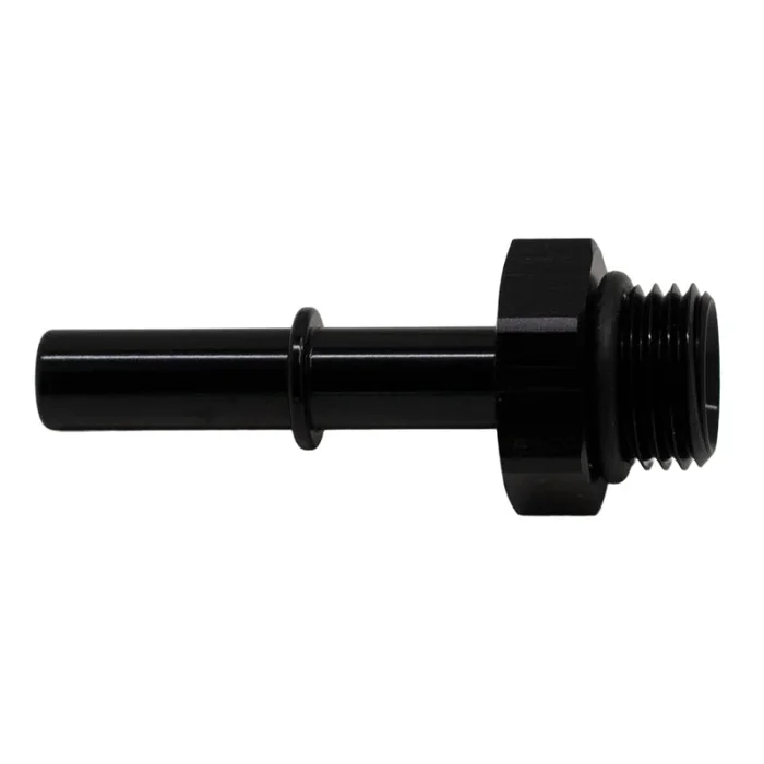 DeatschWerks 6AN ORB Male to 5/16in Male EFI Quick Connect Adapter – Anodized Matte Black