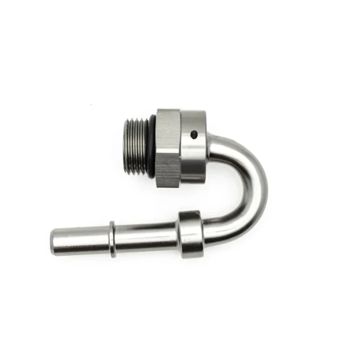 DeatschWerks 8AN ORB Male to 3/8in Male EFI Quick Connect Adapter 180-Degree – Anodized Matte Black0.07 lb