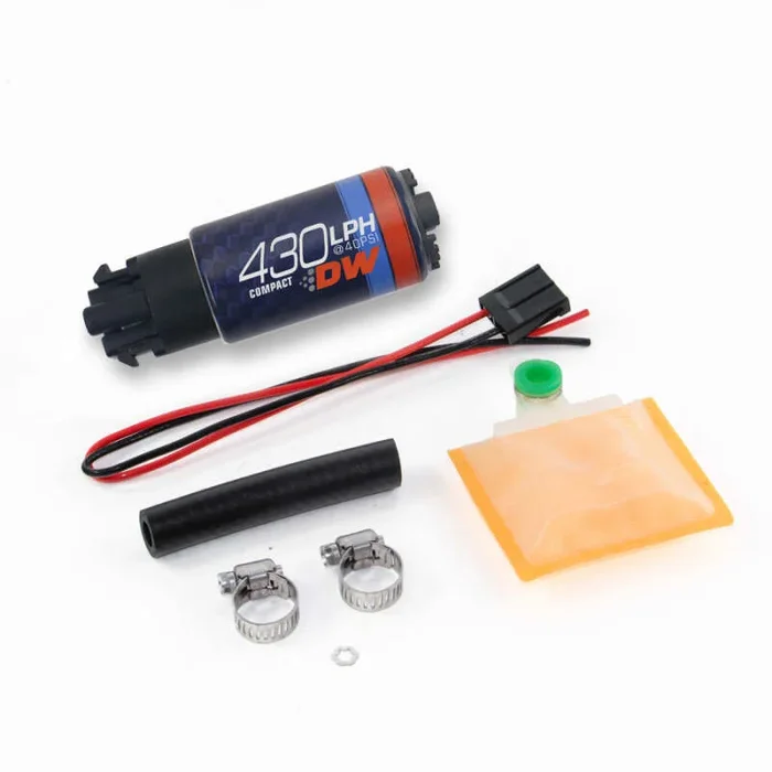 DeatschWerks Universal DW430C 430lph Compact Fuel Pump with Clips and Install Kit1.1 lb