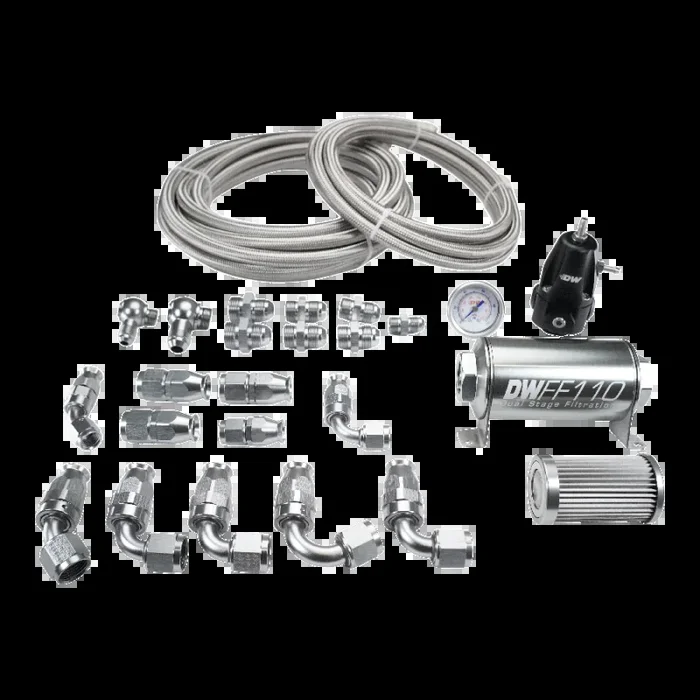 Deatschwerks X2 Series Pump Hanger -8AN Feed w/ -6AN Return PTFE Plumbing Kit for 92-00 Honda Civic
