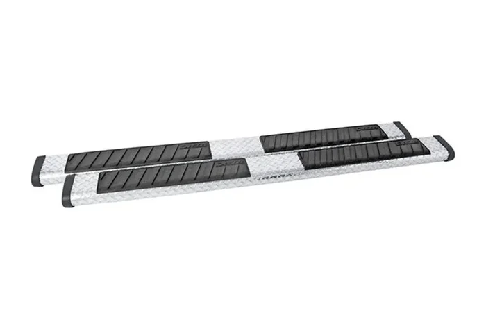 Deezee Universal Tubes – 6In Oval – Black Tread Aluminum (ExtCab)
