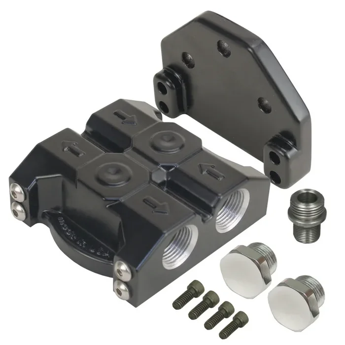 Derale Single Mount Oil Filter Mount Side Ports