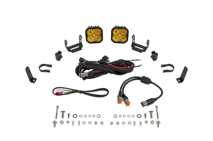 Diode Dynamics SS3 LED Bumper 1 1/2 In Roll Bar Kit Sport – Yellow SAE Fog (Pair)