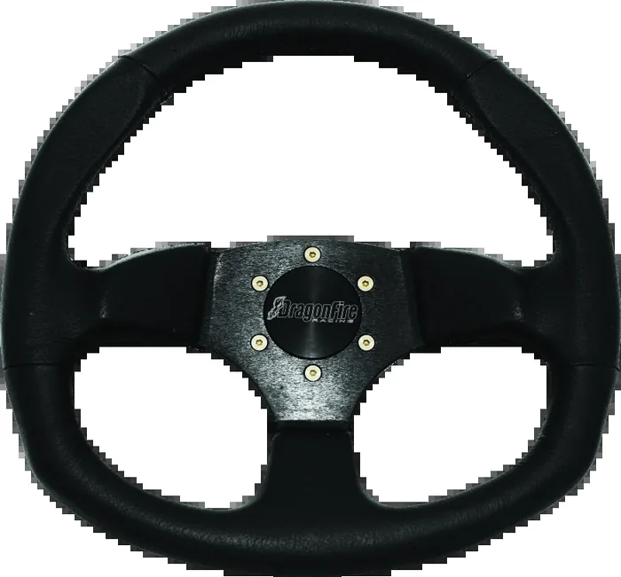 DragonFire Racing Steering Wheels – D-Shaped- Vinyl- Black- 0in offset3.3 lb