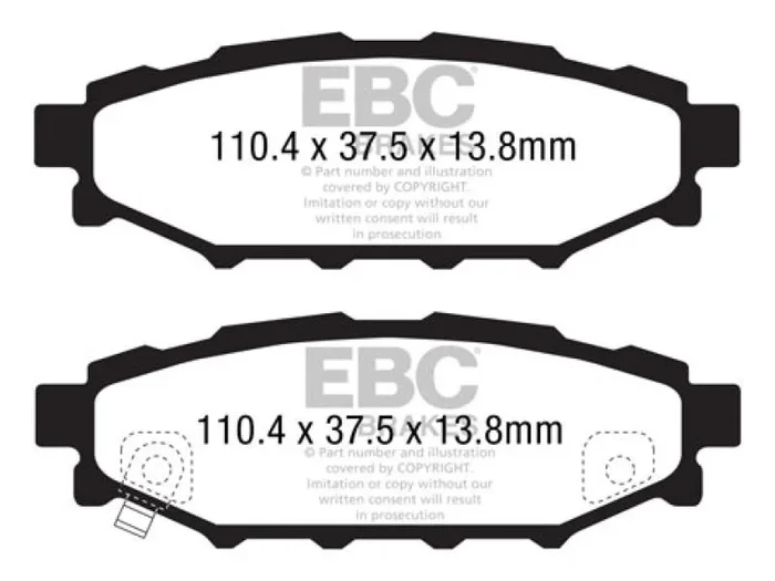 EBC 08-10 Subaru Impreza 2.5 Bluestuff Rear Brake Pads1.6 lb