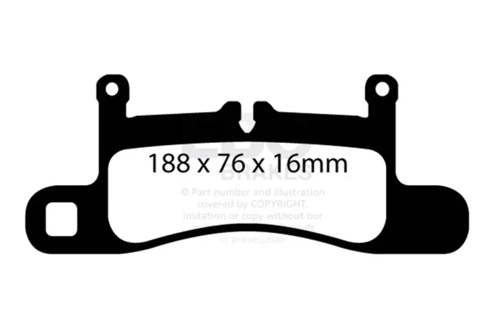 EBC 11+ Porsche Cayenne 3.0 Supercharged Hybrid Bluestuff Rear Brake Pads