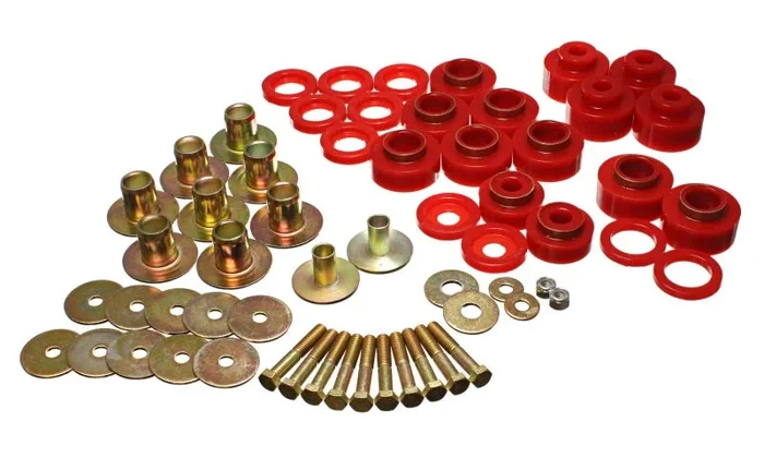 Energy Suspension 68-72 Chevy Chevelle/Monte Carlo/Malibu/El Camino Red Body Mount Set8.8 lb