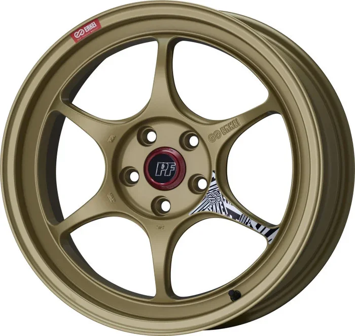 Enkei PF06 18x9in 5×120 BP 42mm Offset 72.5mm Bore Gold Wheel