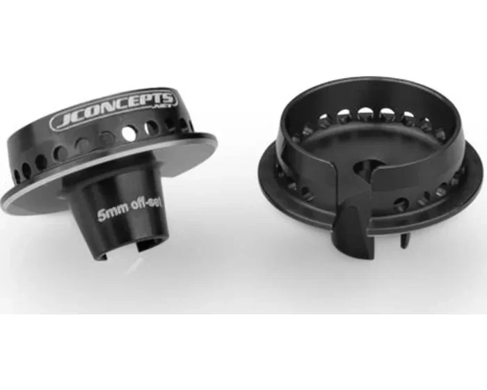 Fin 13mm Spring Cup 5mm Off-Set Black Fits Team Associated 1