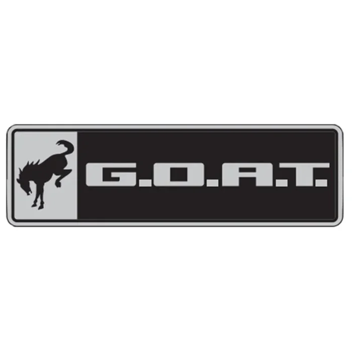 Ford Racing Bronco/Bronco Sport G.O.A.T. Badge – Black/Chrome0.15 lb