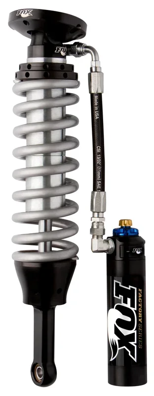 Fox 95-04 Tacoma w/UCA 2.5 Factory Series 5.57in. Remote Res. Coilover Set w/DSC Adj. – Black/Zinc