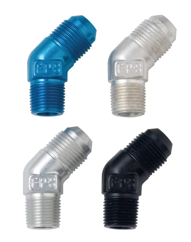 Fragola -3AN x 1/8 NPT 45 Degree Adapter – Black