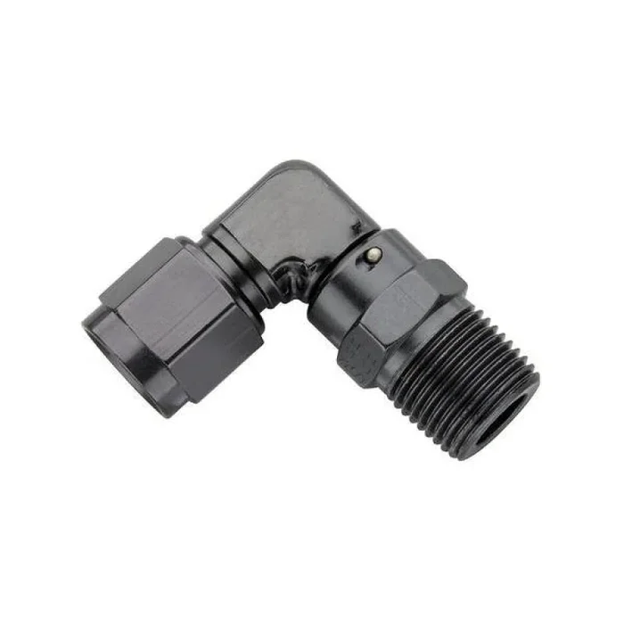 Fragola -6AN Female Swivel To 3/8 NPT – 90 Degree – Black