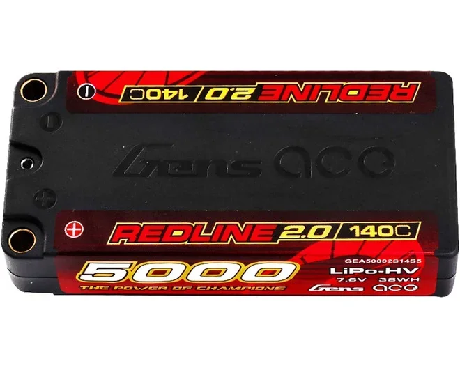 Gens ace Redline 2.0 5000mAh 2S 7.6V 140C HardCase LiPo Battery