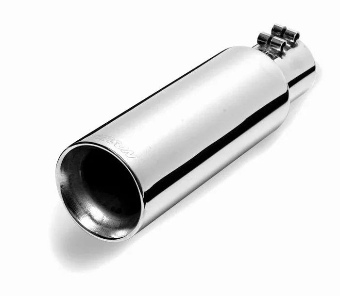 Gibson Round Dual Wall Angle-Cut Tip – 3in OD/2.5in Inlet/12in Length – Stainless