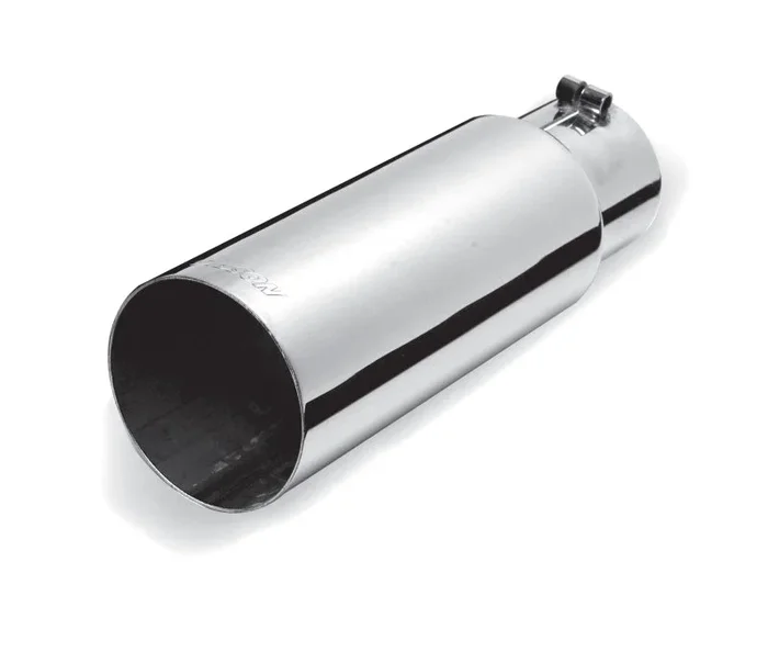 Gibson Round Single Wall Straight-Cut Tip – 3.5in OD/2.5in Inlet/12in Length – Stainless