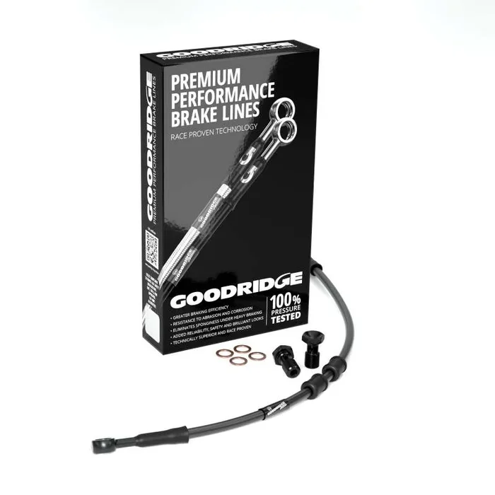 Goodridge 18-20 HD XL1200NS/XS (w/ABS) +10in Black Brake Line Kit w/Black Fittings