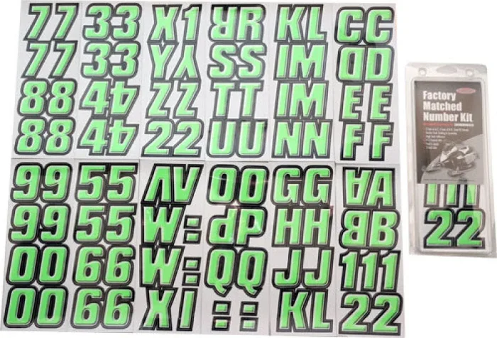 Hardline Snowmobile Lettering Registration Kit 2 in. – 500 Kiwi Green/Black