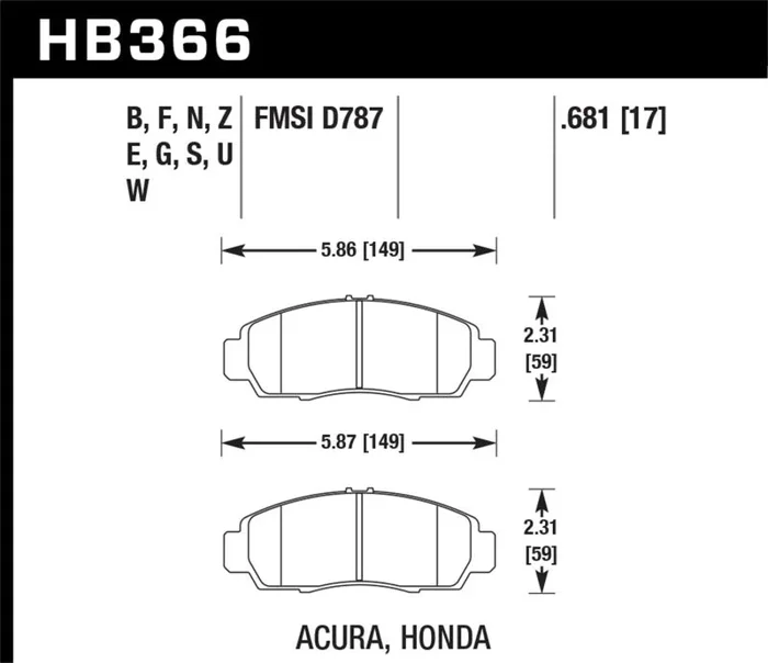 Hawk 04+ Acura TSX / 99-08 TL / 01-03 CL / 08+ Honda Accord EX DTC-70 Race Front Brake Pads4.8 lb
