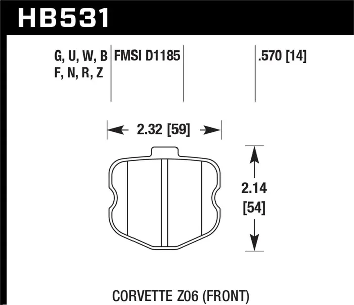 Hawk 06-13 Chevrolet Corvette Z06 DTC-60 Race Front Brake Pads4.7 lb