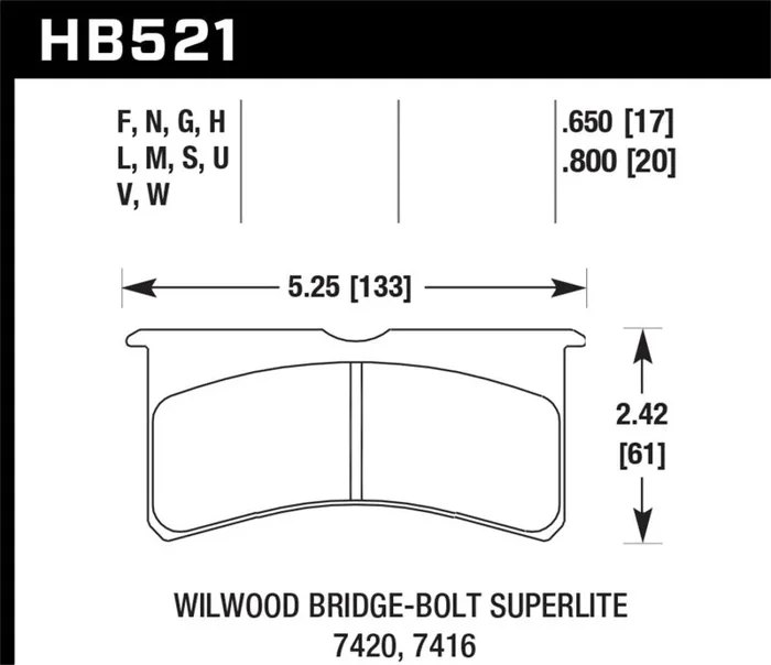 Hawk Wilwood Superlite DTC-70 Race Brake Pads4.6 lb