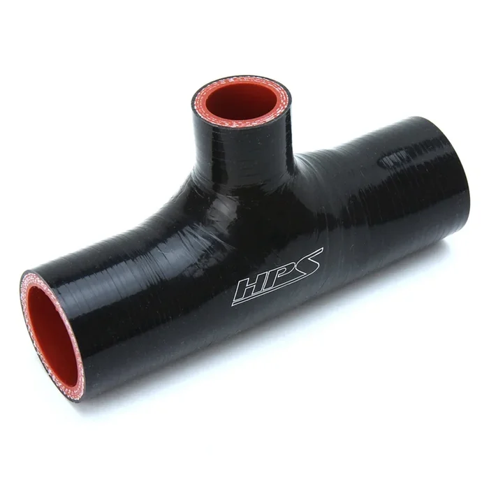 HPS 2-1/8″ ID , 1″ ID branch Black Silicone Coupler Blow Off Valve T Hose Tee