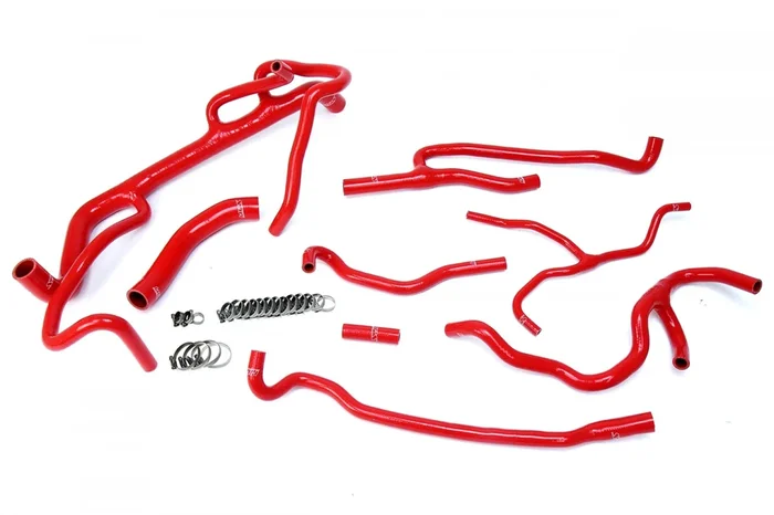 HPS Red Reinforced Silicone Radiator Heater Hose Kit Coolant for Chevy 16+ Camaro SS Coupe 6.2L V8