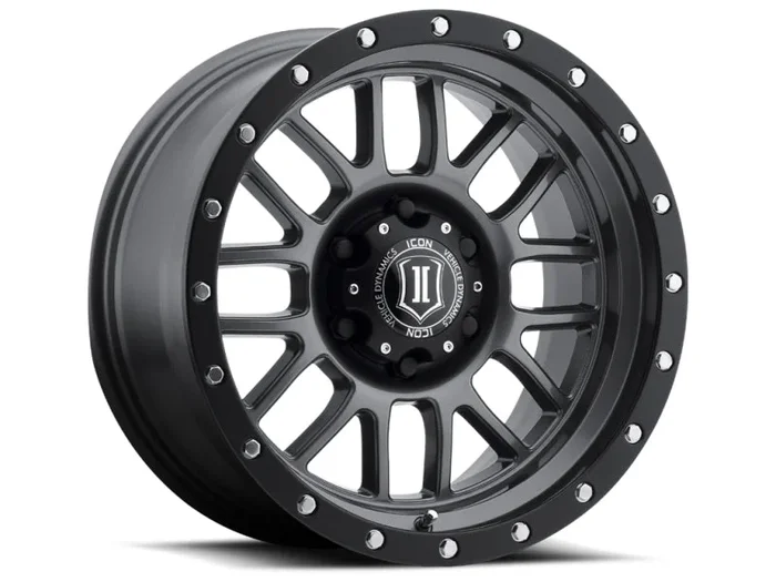 ICON Alpha 17×8.5 5×5 0mm Offset 4.75in BS 71.5mm Bore Gun Metal Wheel