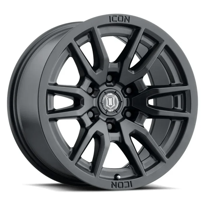 ICON Vector 6 17×8.5 6×5.5 0mm Offset 4.75in BS 106.1mm Bore Satin Black Wheel