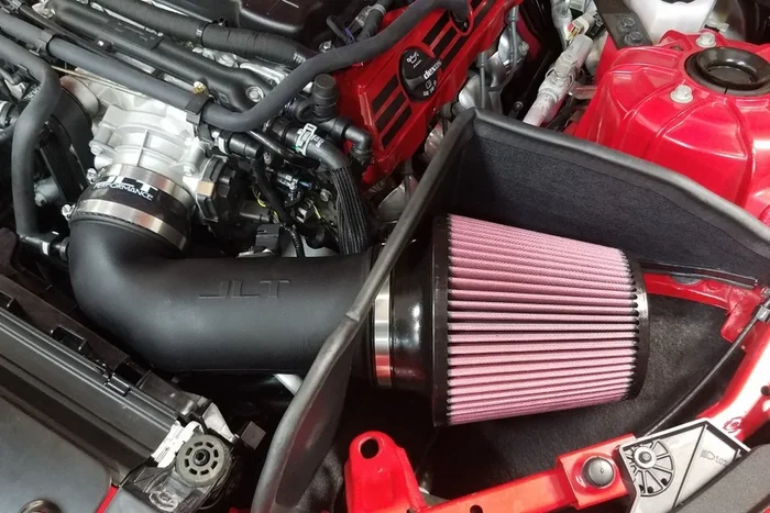 JLT 16-19 Chevrolet Camaro LT1 6.2L Black Textured Cold Air Intake Kit w/Red Filter – Tune Req