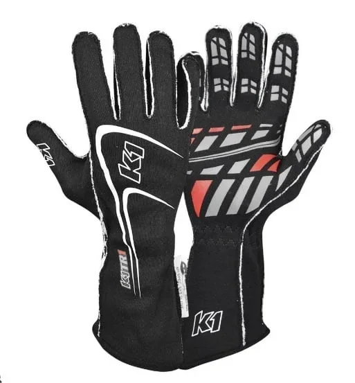 K1 Racegear Glove Track1 Black Large SFI 5