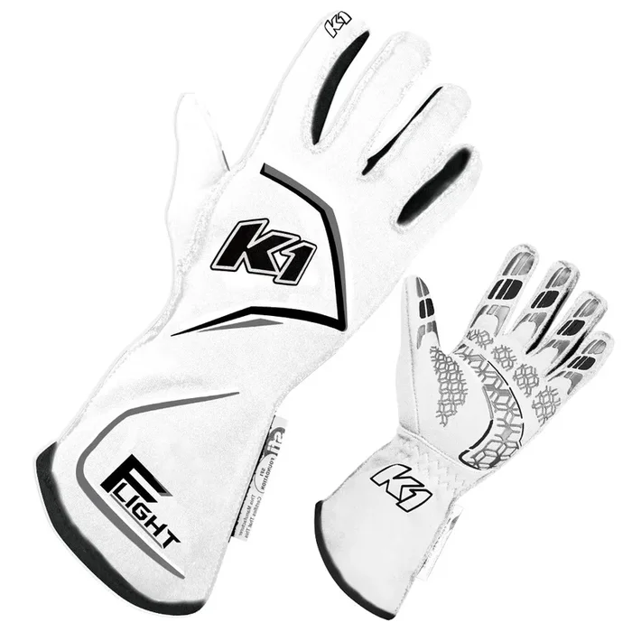 K1 Racegear Gloves Flight Large White