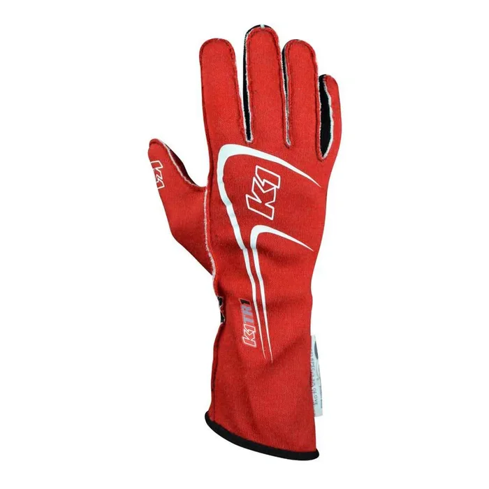 K1 Track 1 Youth Nomex Racing Gloves – Red – 4X Small