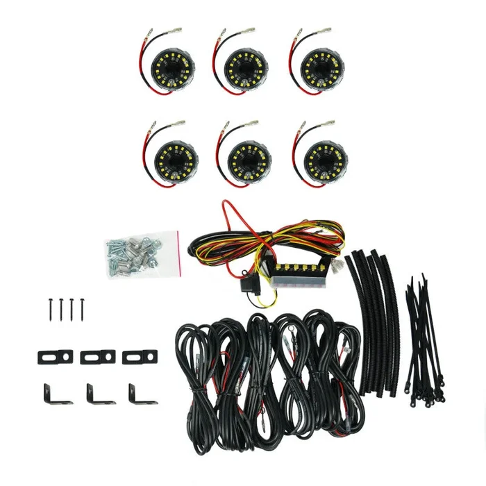 KC HiLiTES Cyclone V2 LED – Rock Light – 6-Light System – Clear – 5W Flood Beam