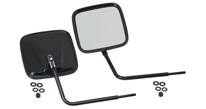 Kentrol 76-18 JEEP CJ/Wrangler YJ/TJ/JK Outback Mirrors Pair – Powdercoat Black