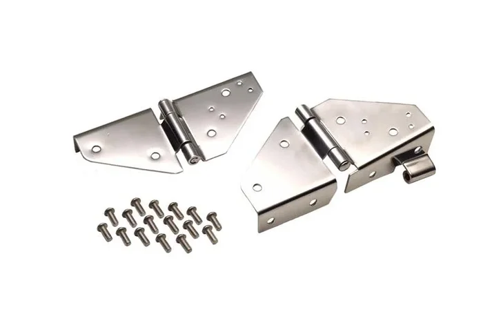 Kentrol 76-95 Jeep CJ/Wrangler YJ Windshield Hinge Pair – Polished Silver3.7 lb