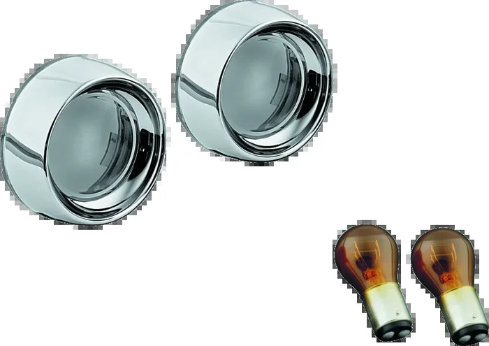 Kuryakyn Deep Dish Bezels With Smoke Lenses Red Light