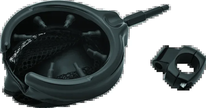 Kuryakyn Drink Holder With Basket 1inch Mount Gloss Black
