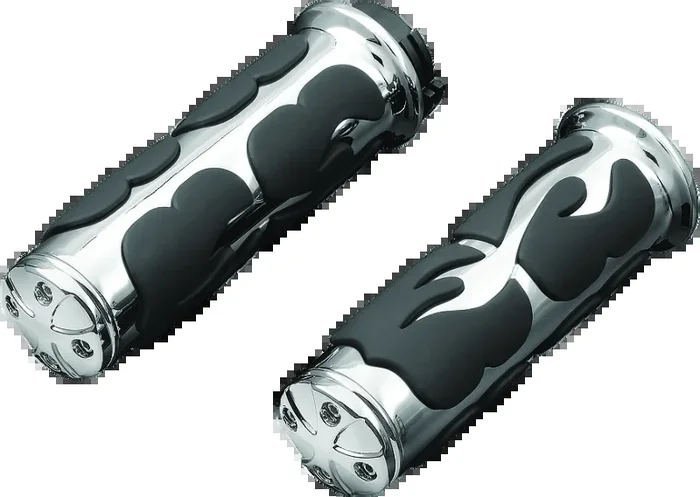 Kuryakyn ISO Flame Grips Throttle-By-Wire Chrome