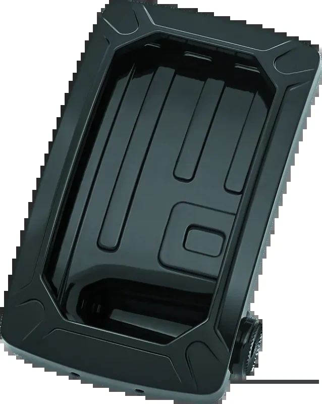 Kuryakyn Nova Curved Vertical Mount Side License Plate Holder Gloss Black