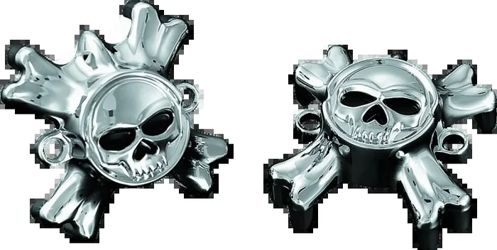 Kuryakyn Replacement Zombie Grip Emblems With Throttle Boss Chrome